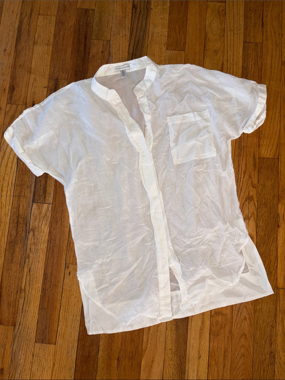 Diane Von Furstenberg White Short-Sleeve Button-Down Shirt